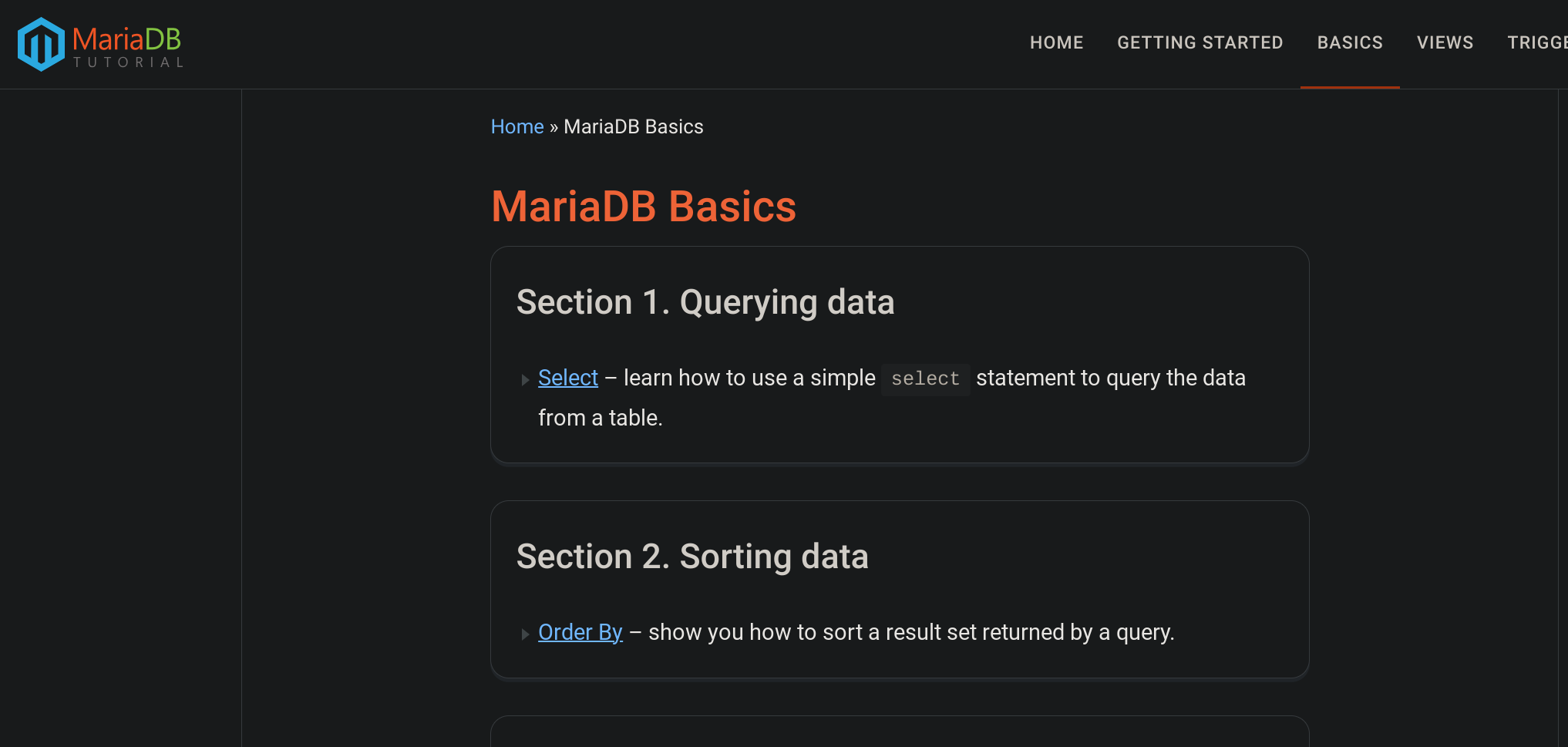 mariadb tutorial